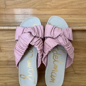 Sam Edelman Alaina Cali Rose Leather Wedges, Size 9